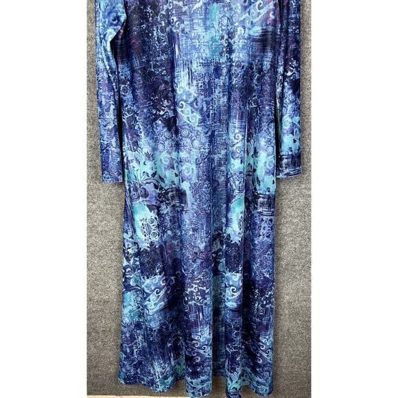 Soft Surroundings Velvet Dress Women's Large Maxi Blue and Purple Long Sleeve - Picture 12 of 15